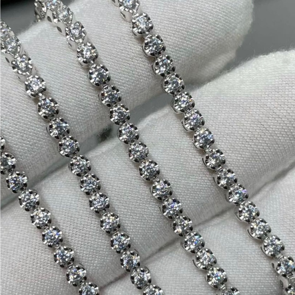 MOISSANITE TENNIS BRACELET. - 4MM Sterling silver